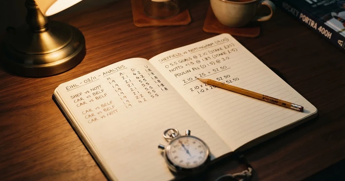An open notebook with a pencil and a stopwatch on a wooden table