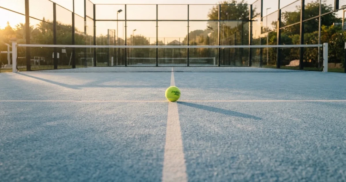 A ball on the centre spot of a grass pitch in morning light